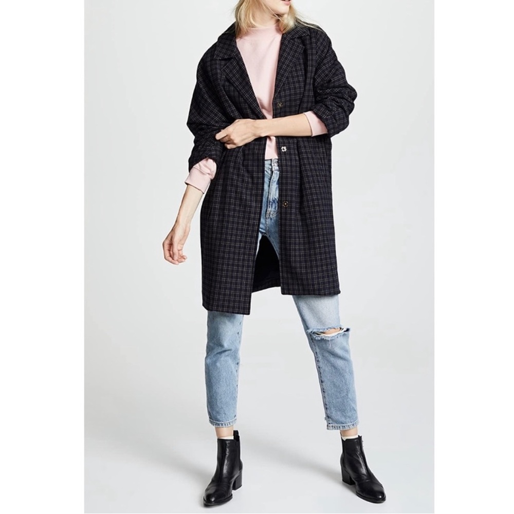 The GREAT. Tour Coat in Checked Twill